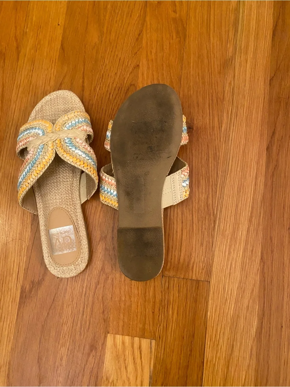 DV by Dolce Vita Pastel Multicolor Braided Slide Sandals